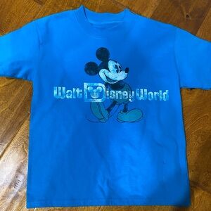 New Authentic Disney World Kids Blue Mickey Mouse T-Shirt XS